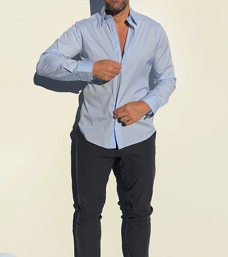 Enzo | Camicia Elegante con Cerniera per una Vestizione Rapida